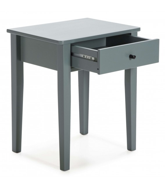 Mesita de Noche de Pino y DM Lacada en Verde Grisáceo Mdmhogar2