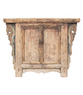 Taquillón Antiguo de Madera de Álamo Tallado a Mano: Pieza Única Mdmhogar 1