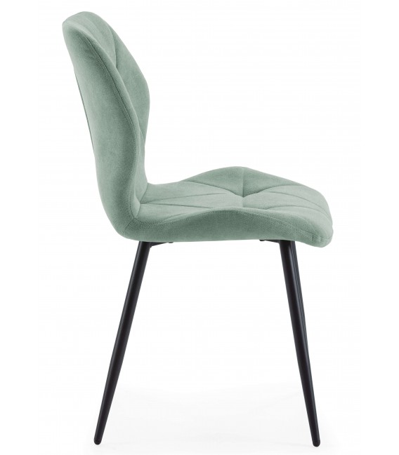 Silla Metálica Tapizada en Tela Aguamarina Mdmhogar2