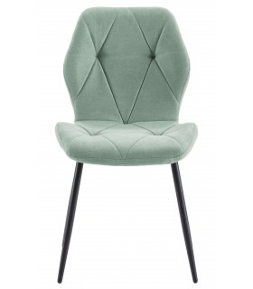 Silla Metálica Tapizada en Tela Aguamarina Mdmhogar1