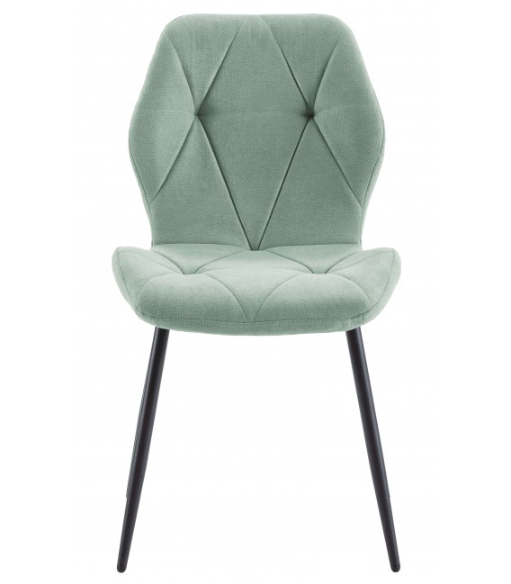 Silla Metálica Tapizada en Tela Aguamarina Mdmhogar1