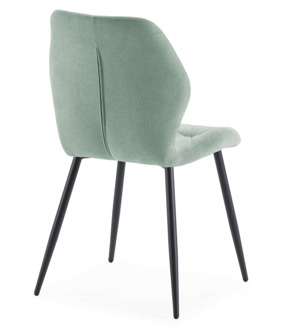 Silla Metálica Tapizada en Tela Aguamarina Mdmhogar3