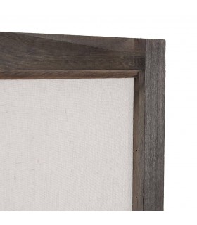 Biombo Separador de Ambientes de Madera Nogal con Tela de Algodón Mdmhogar1