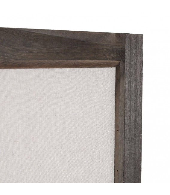 Biombo Separador de Ambientes de Madera Nogal con Tela de Algodón Mdmhogar1