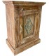 Mesita de Noche Antigua de Madera Maciza Tallada a Mano con Puerta Mdmhogar