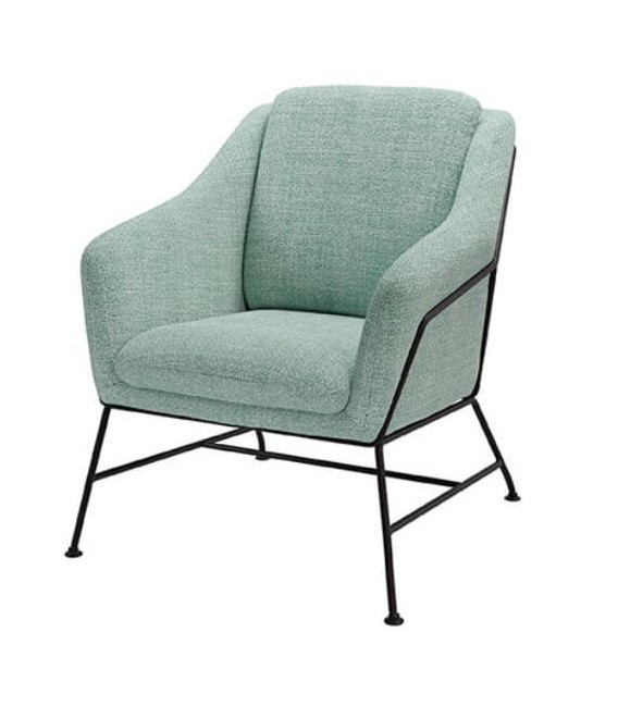 Butaca Contemporánea Tapizada en Color Menta Mdmhogar