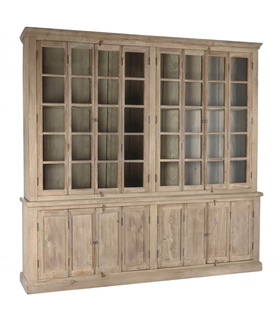 Espectacular Vitrina de Madera Maciza de Mango y Teca Mdmhogar