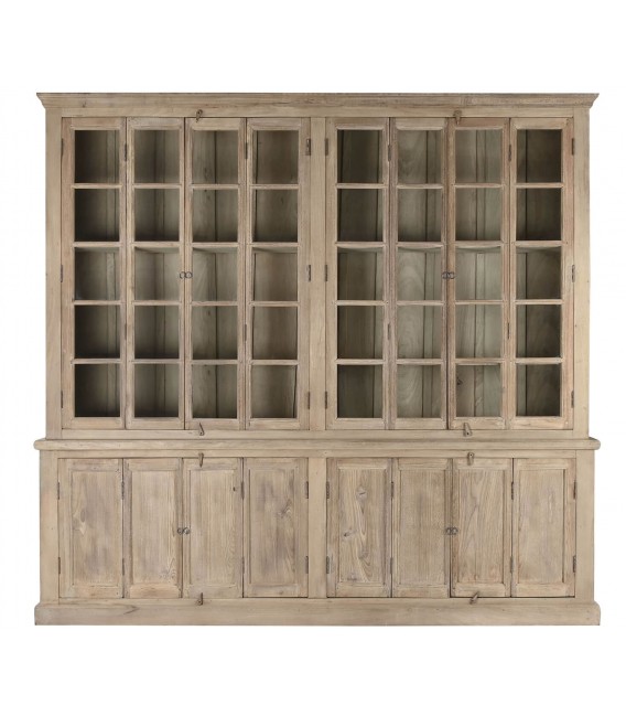 Espectacular Vitrina de Madera Maciza de Mango y Teca Mdmhogar1