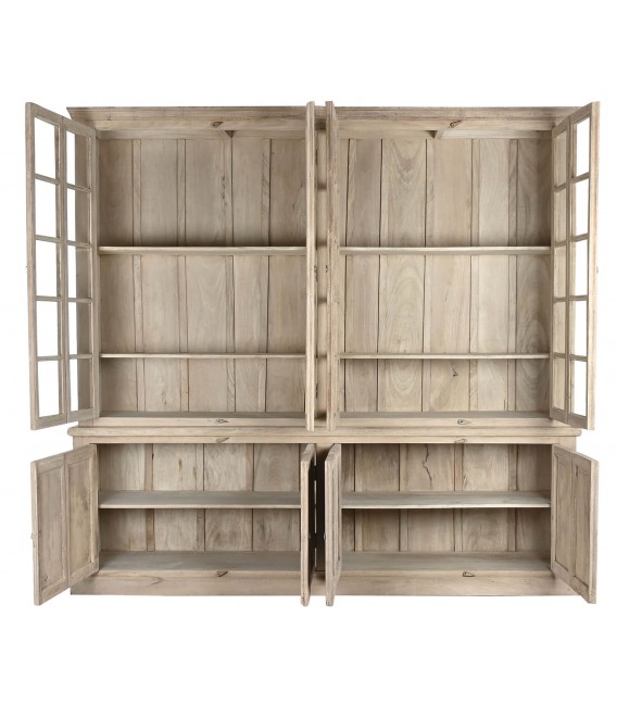 Espectacular Vitrina de Madera Maciza de Mango y Teca Mdmhogar2