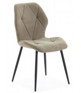 Silla Metálica Tapizada en Tela Color Caqui Mdmhogar