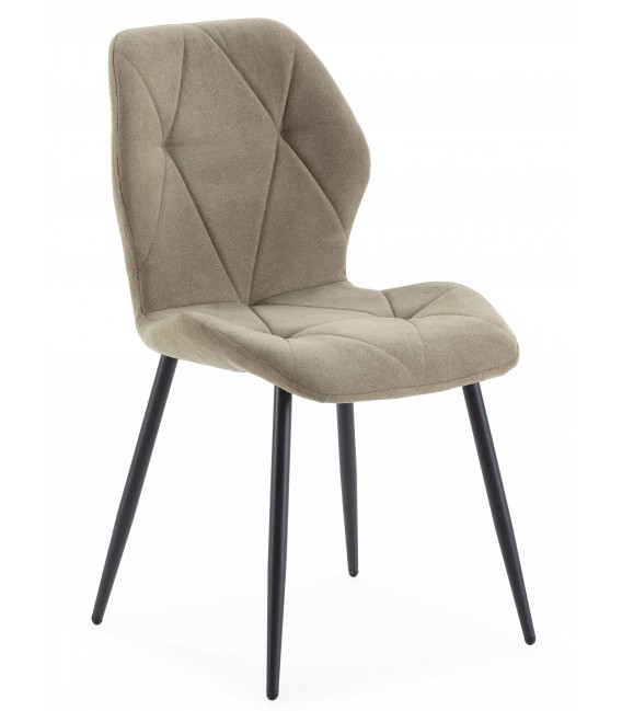 Silla Metálica Tapizada en Tela Color Caqui Mdmhogar