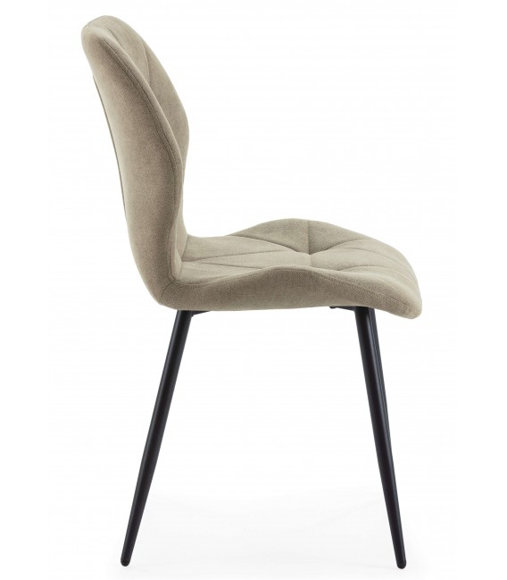 Silla Metálica Tapizada en Tela Color Caqui Mdmhogar3