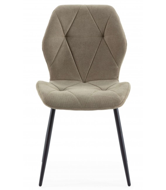 SILLA COMODA 48 X 58 X 85 LANUN TEXTIL CAQUI METAL NEGRO