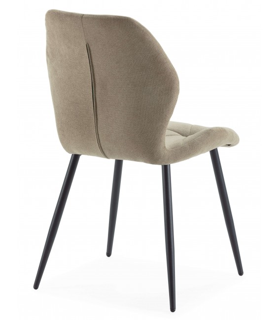 Silla Metálica Tapizada en Tela Color Caqui Mdmhogar4