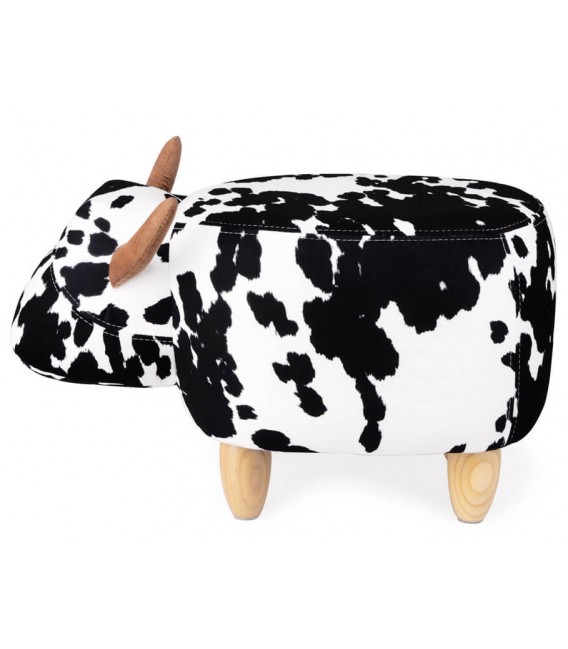 Puf Reposapiés Estilo Moderno Vintage con Diseño de Vaca Lechera Mdmhogar