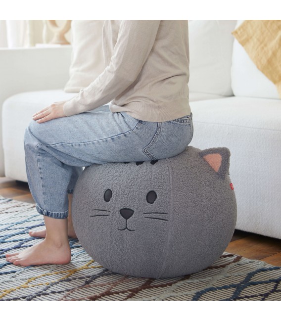 Puf Reposapiés Estilo Moderno Vintage con Diseño de Gato Mdmhogar