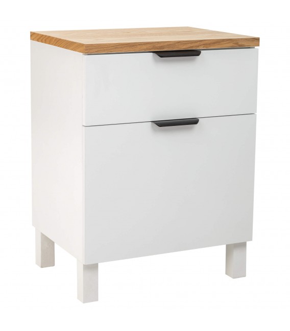 Mesita de Noche de Estilo Nórdico con 1 Cajón y 1 Puerta Mdmhogar