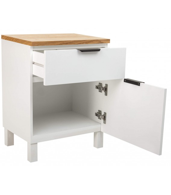 Mesita de Noche de Estilo Nórdico con 1 Cajón y 1 Puerta Mdmhogar3