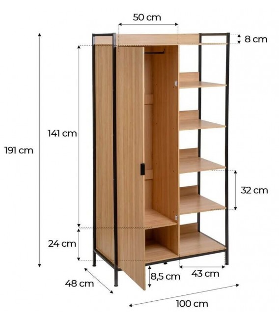 Armario ropero de diseño industrial Mdmhogar4