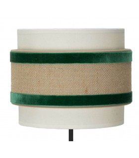 Lámpara de sobremesa con pantalla en lino, saco y terciopelo verde mdmhogar1