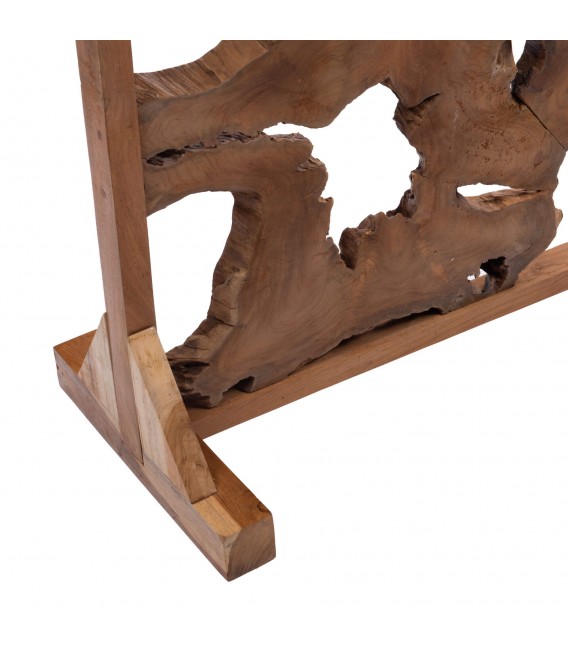 Biombo Paraban de Madera de Pino y Raíz de Teca Natural Mdmhogar3