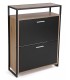 Mueble Zapatero en Metal Negro y Roble Tostado Mdmhogar