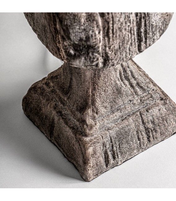 Lámpara de Sobremesa Alta en Resina Imitación Madera Tallada Antigua Mdmhogar3