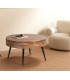 Mesa de Centro Redonda en Madera de Acacia y Metal Mdmhogar