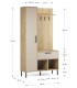 Mueble de Entrada Multifuncional en Roble y Crema Mdmhogar4