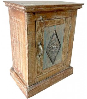 Mesita de Noche Antigua en Madera Maciza Tallada a Mano Mdmhogar