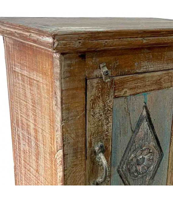 Mesita de Noche Antigua en Madera Maciza Tallada a Mano Mdmhogar2