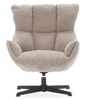 Butaca Giratoria de Estilo Contemporáneo en Chenilla Beige Mdmhogar1