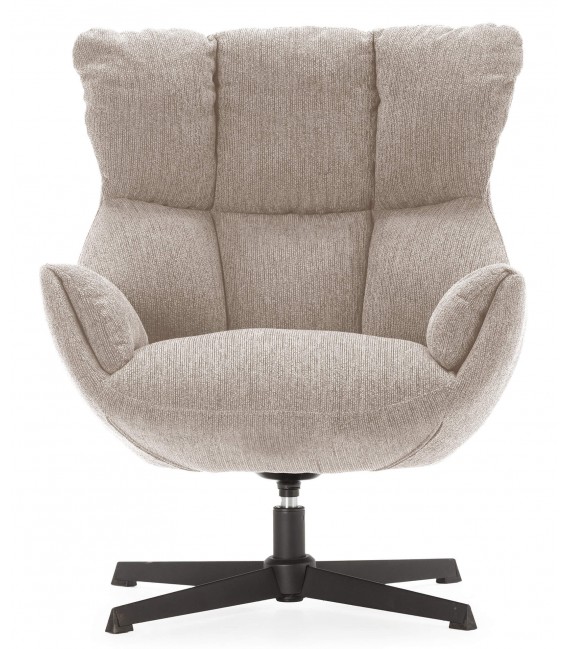Butaca Giratoria de Estilo Contemporáneo en Chenilla Beige Mdmhogar1