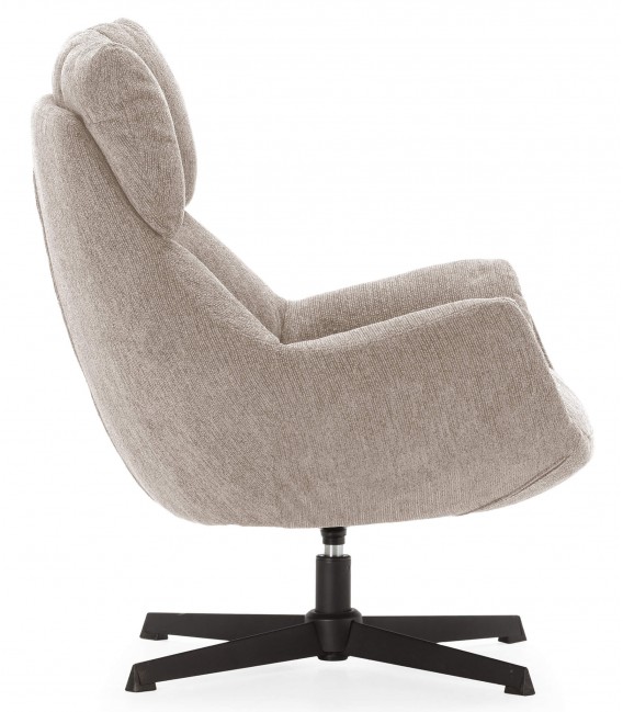 Butaca Giratoria de Estilo Contemporáneo en Chenilla Beige Mdmhogar2