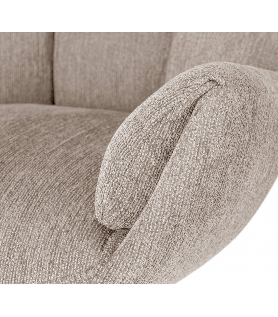 Butaca Giratoria de Estilo Contemporáneo en Chenilla Beige Mdmhogar4