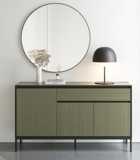 Aparador Moderno en Melamina Imitación Madera Verde Mdmhogar