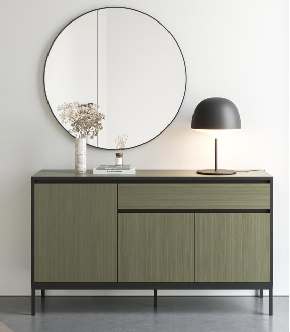 Aparador Moderno en Melamina Imitación Madera Verde Mdmhogar