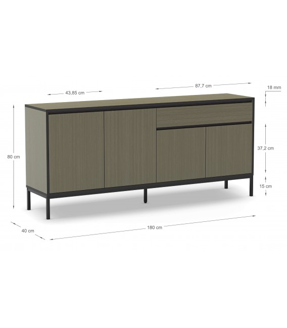 Aparador Moderno en Melamina Imitación Madera Verde Mdmhogar3