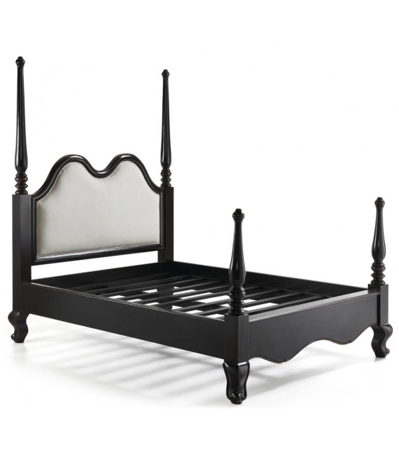 Cama Palaciega de Madera Caoba Negra Mdmhogar1