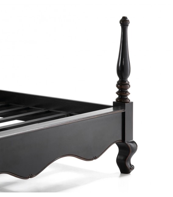 Cama Palaciega de Madera Caoba Negra Mdmhogar3