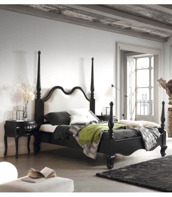 Cama Palaciega de Madera Caoba Negra Mdmhogar