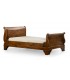 Cama Victoriana Individual de Madera Maciza de Caoba