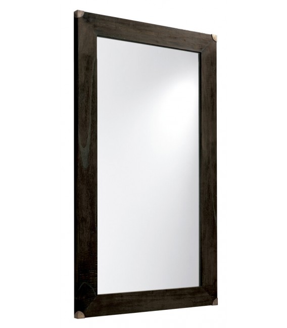 Espejo Rectangular Vertical de Estilo Industrial en Madera Wengué