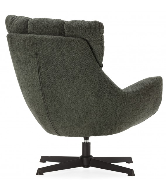 Butaca Giratoria de Estilo Contemporáneo en Chenilla Verde Mdmhogar4