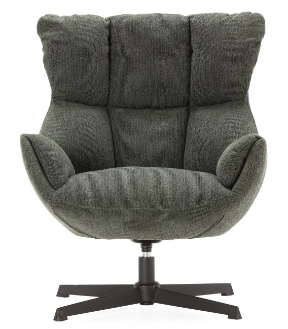 Butaca Giratoria de Estilo Contemporáneo en Chenilla Verde Mdmhogar2