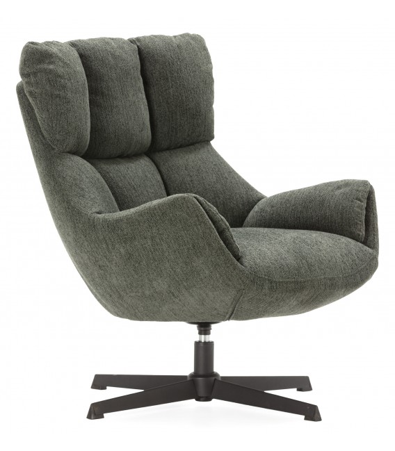 Butaca Giratoria de Estilo Contemporáneo en Chenilla Verde Mdmhogar1
