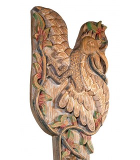 Figura Decorativa Tipo Tótem en Madera de Teca Policromada Mdmhogar1