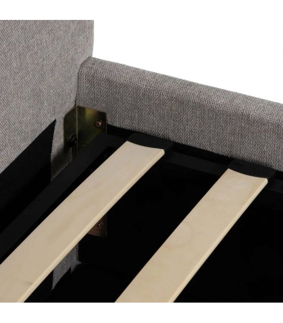 Cama Completa Tapizada en Chenilla Gris Claro con Canapé Arcón Mdmhogar5