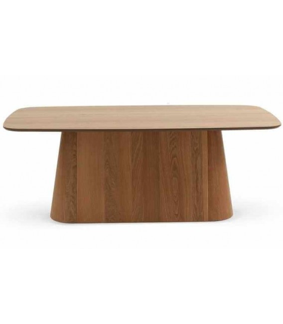 Mesa de Comedor Rectangular Grande en Madera de Abeto Roble Tostado Mdmhogar1