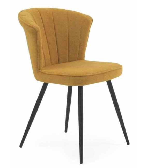 Silla de Comedor muy Cómoda en Chenilla Mostaza Mdmhogar